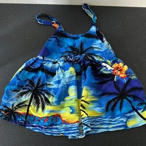 Tropical Blue Kids Casual Dress